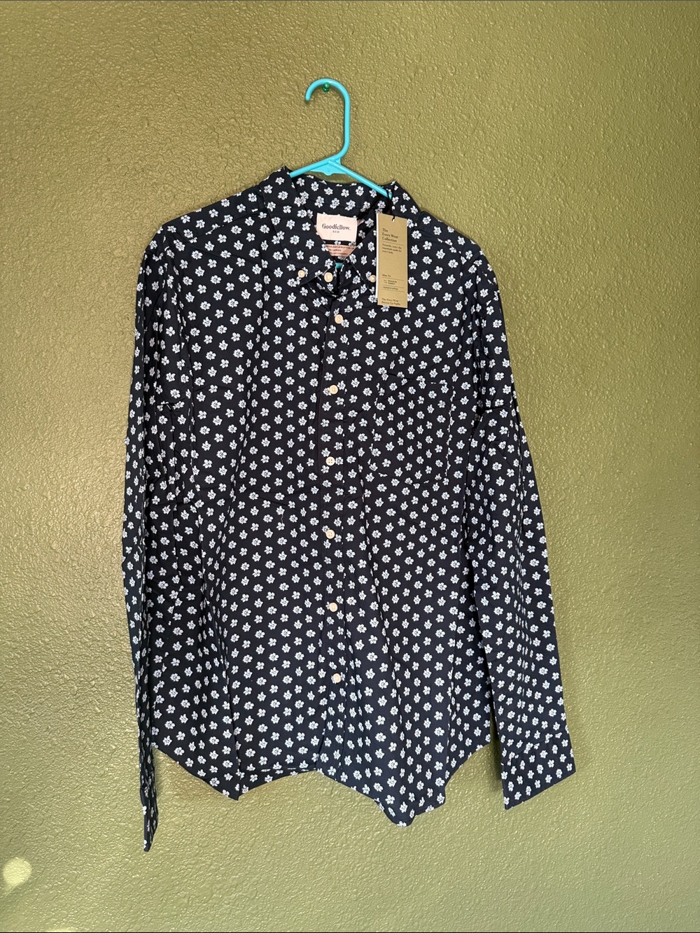 Goodfellow & Co Navy Floral-Print Button-Down Shirt